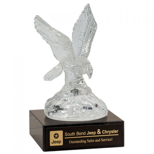 Crystal Eagle on Black Marble Base
