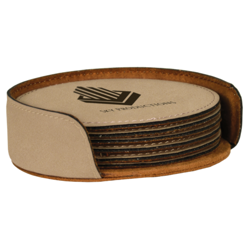 Round Leatherette Coaster Sets