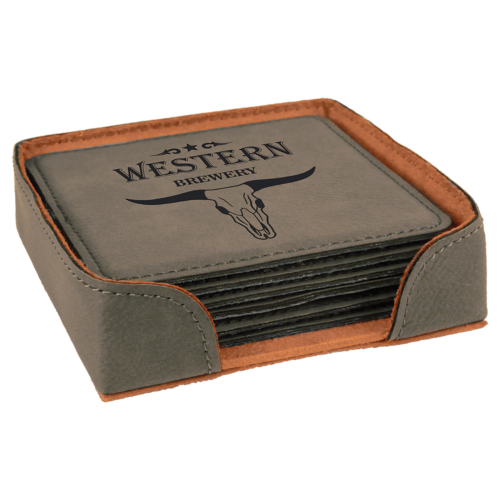 Square Leatherette Coaster Sets