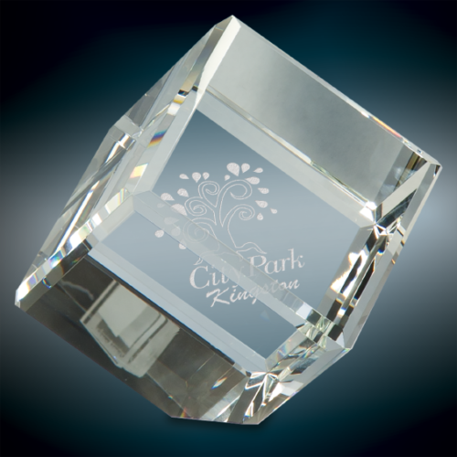 Crystal Cube Paperweight